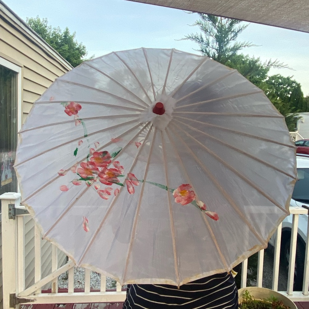 cherry blossom white parasol